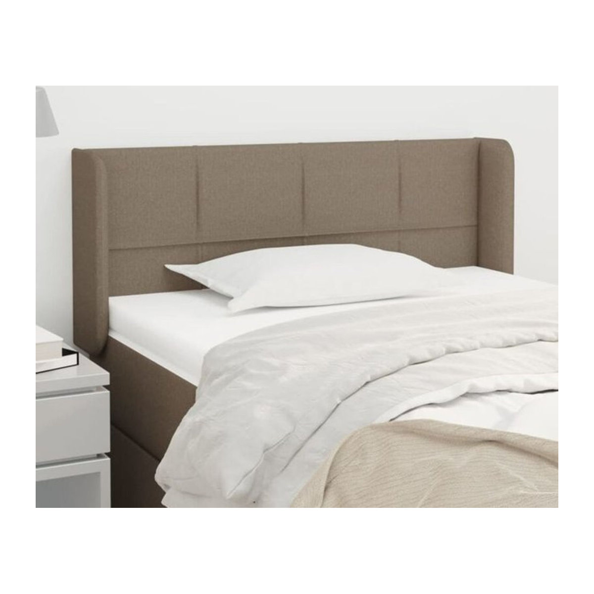 Kopfteil mit Ohren von vidaxl in Taupe meliert, modern und klassisch, B: 93 cm, H: 78-88 cm, T: 16 cm - Bild 1