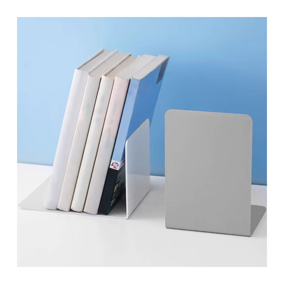 KOQZM Metall Buchständer Schwarz Minimalistisches Desktop-Bücherregal für Schreibtisch und Studium - Bild 5