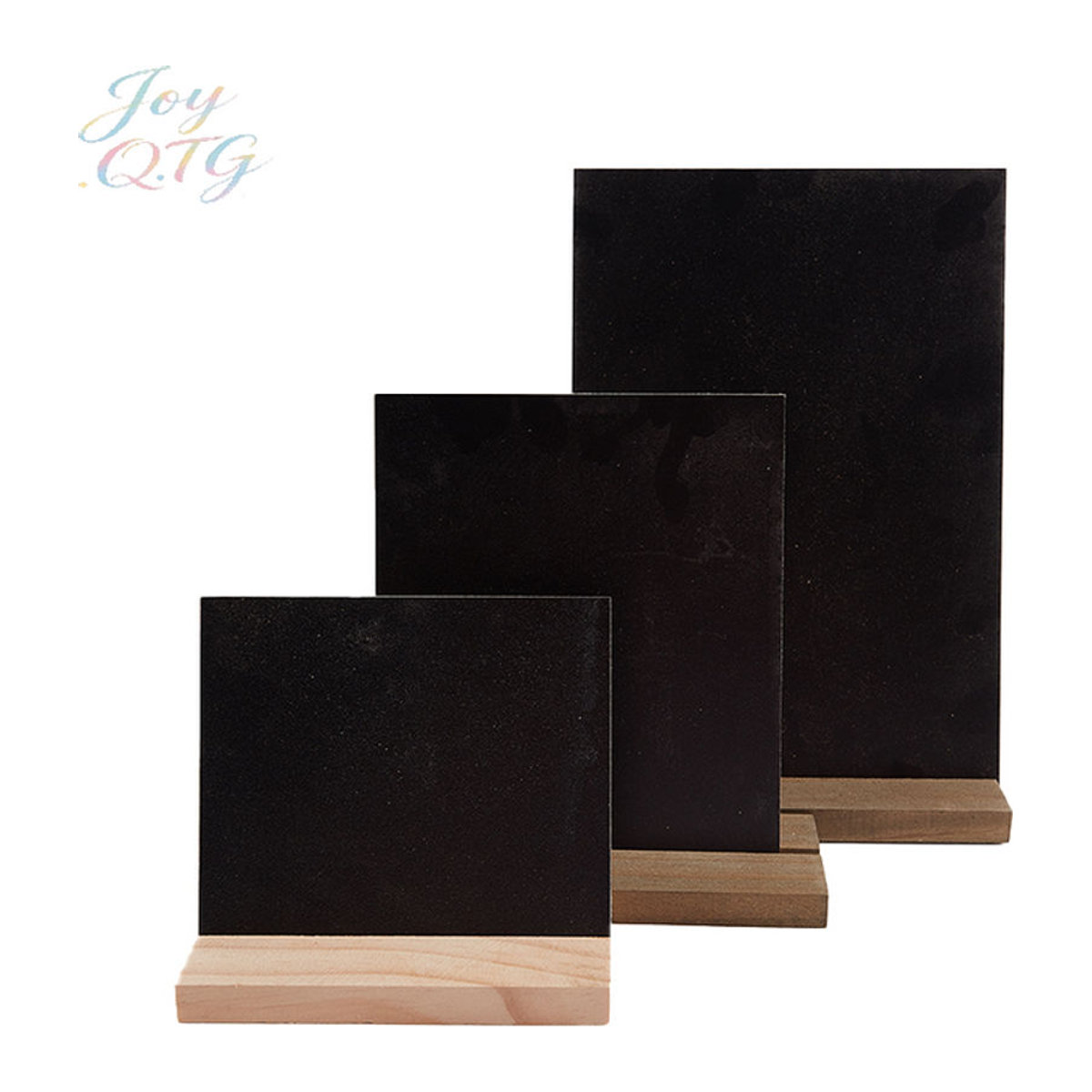 KOQZM Nachrichtentafel mit Holzsockel, schwarze Kreidetafel für Preisschilder und Memo, stehend, rechteckig - Bild 1