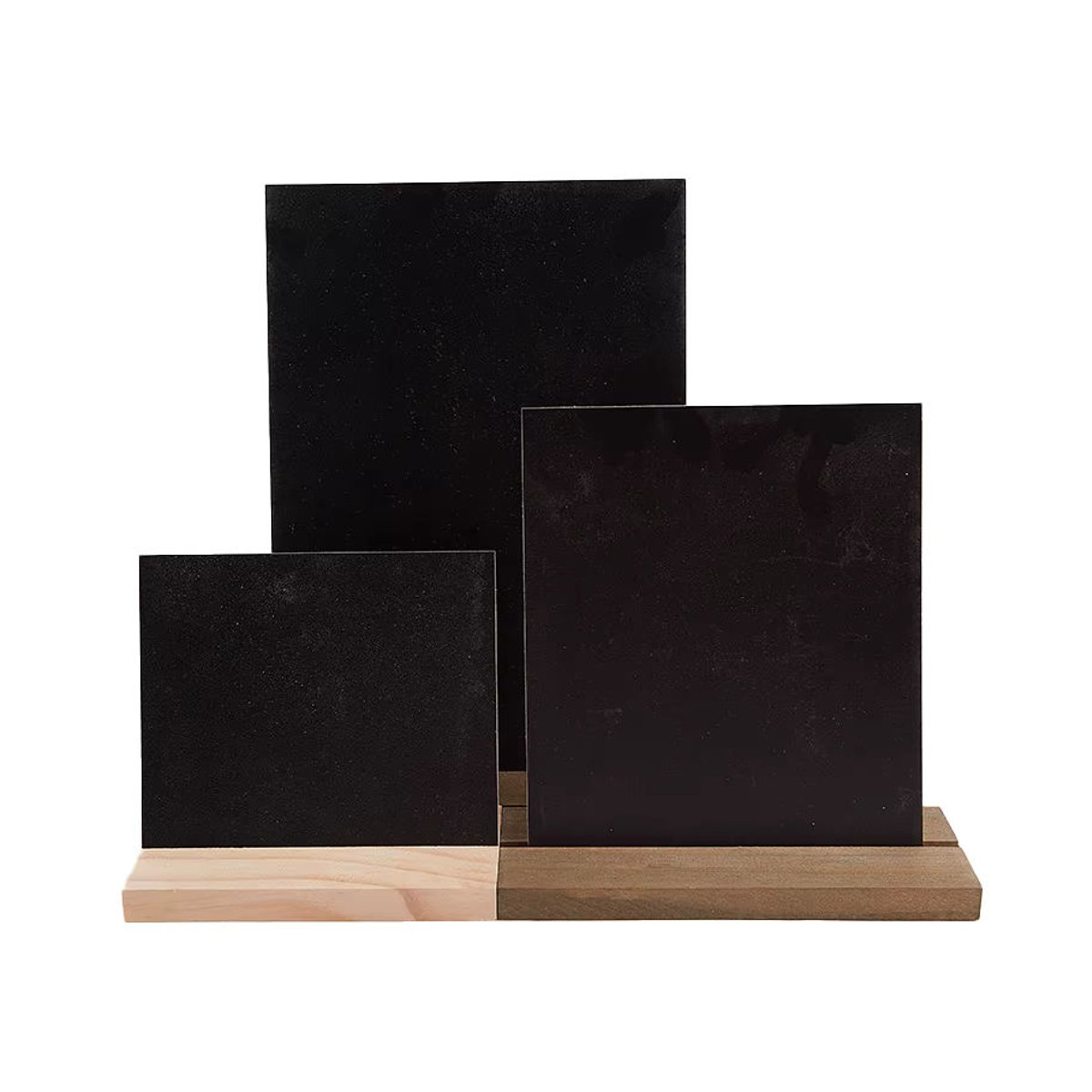 KOQZM Nachrichtentafel mit Holzsockel, schwarze Kreidetafel für Preisschilder und Memo, stehend, rechteckig - Bild 2