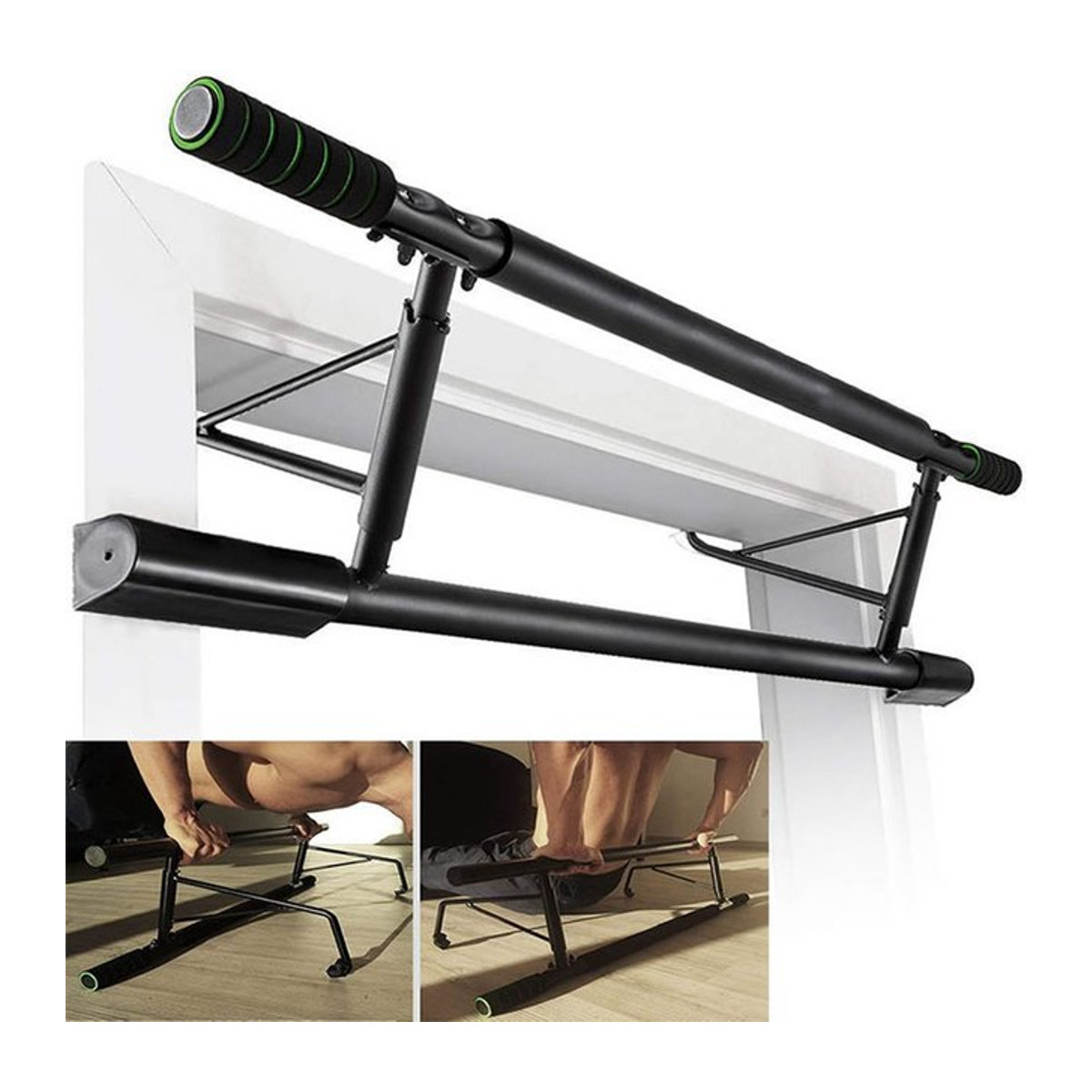 KORIKAHM Reckstange für das Heim-Fitnessstudio, Chin-up-Ausrüstung und tragbares Fitness-Überziehgerät für die Tür, Schwarz - Bild 1
