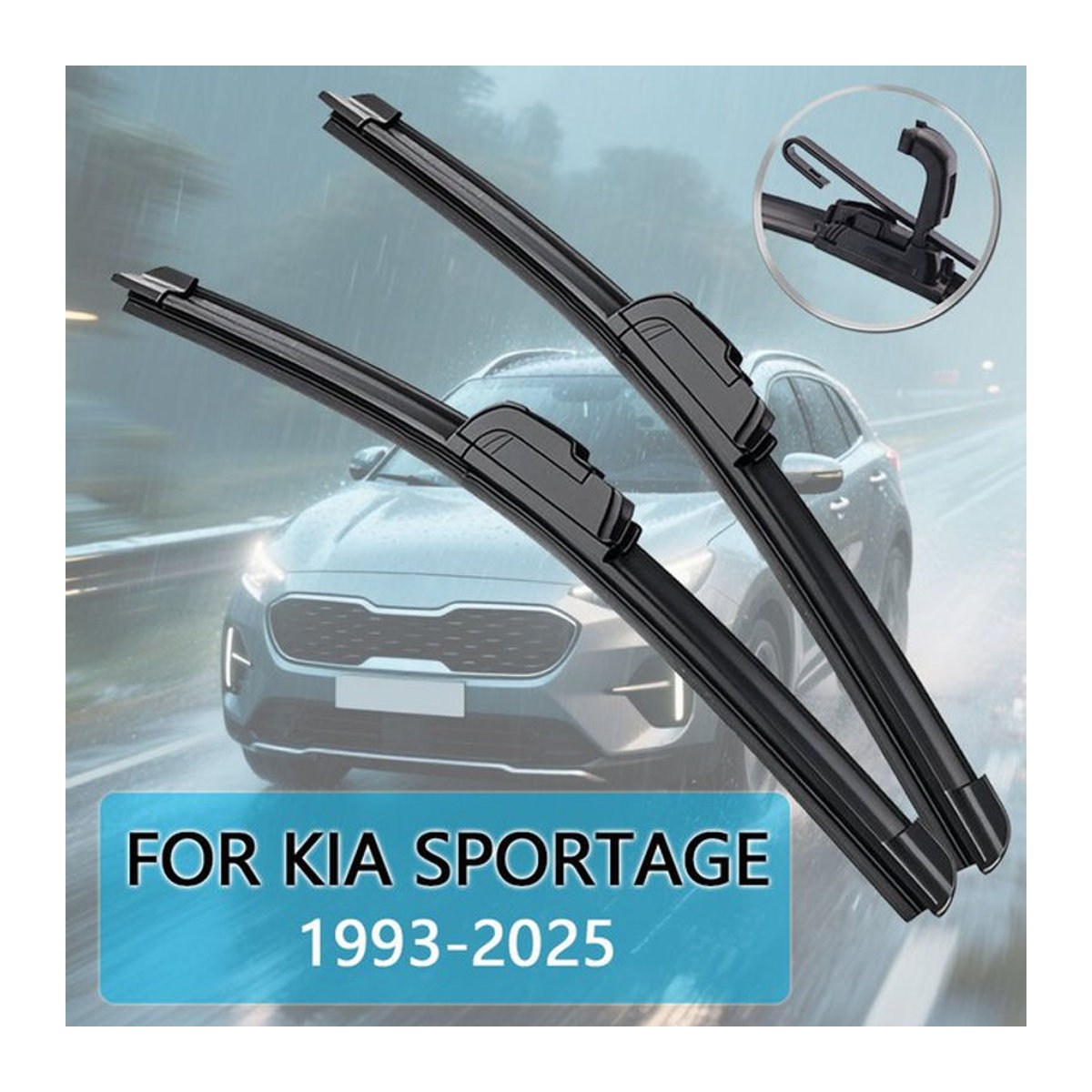 KOSOO Scheibenwischer Set für KIA Sportage (NB KM SL QL NQ5) 1993-2025, Front Wischerblätter in Schwarz - Bild 1