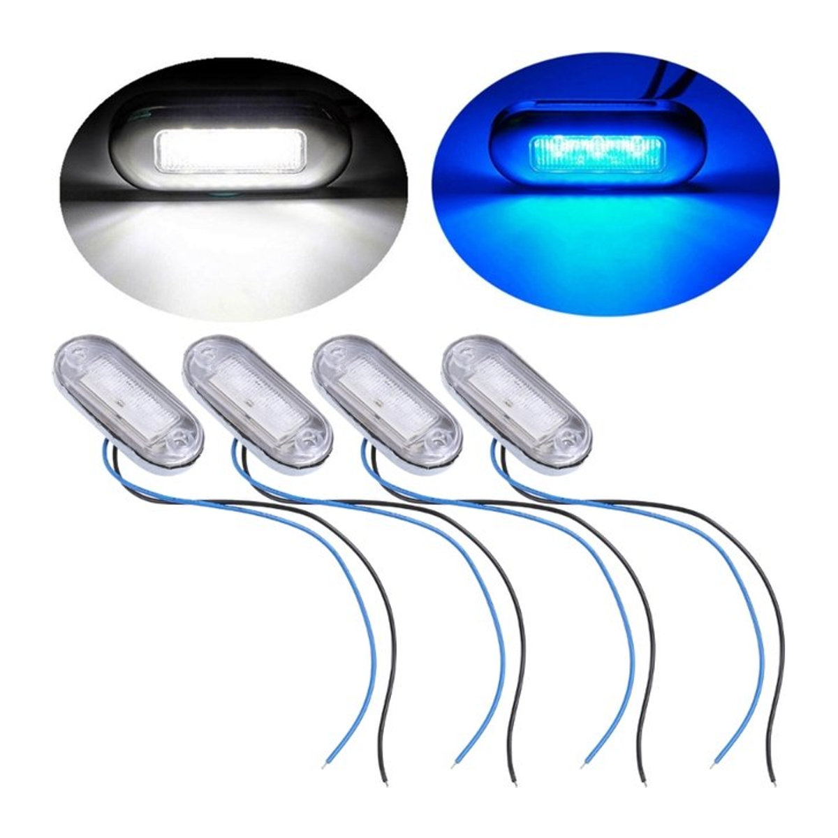 KOU JIANG Marine Boot LED Innenlicht Set 12V Weiß für Kabine Deck Gangway und Treppe Wasserdicht 4 Stück - Bild 1