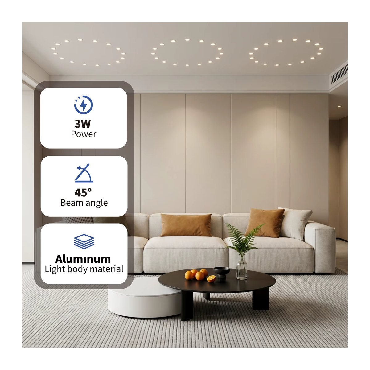 Kpslucerna LED Mini Spot Glühbirnen aus Aluminium in minimalistischem Design für die dekorative Deckenbeleuchtung - Bild 4