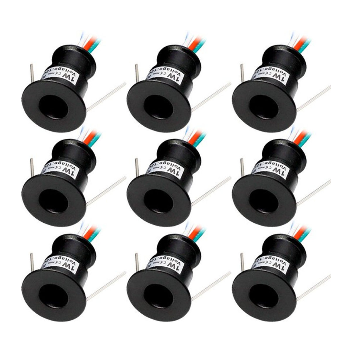 kpslucerna RGB LED Mini Einbaustrahler Schwarz mit 15mm Ausschnitt für Indoor und Bühne - Bild 1