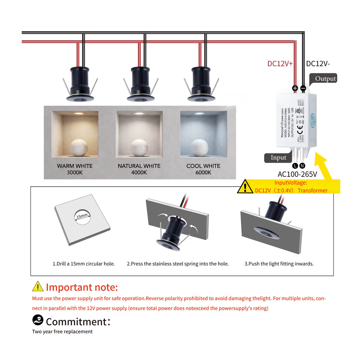 KPSUN LED Außenstrahler IP65 Mini Deckenbeleuchtung in Aluminium, alufarben - Bild 4