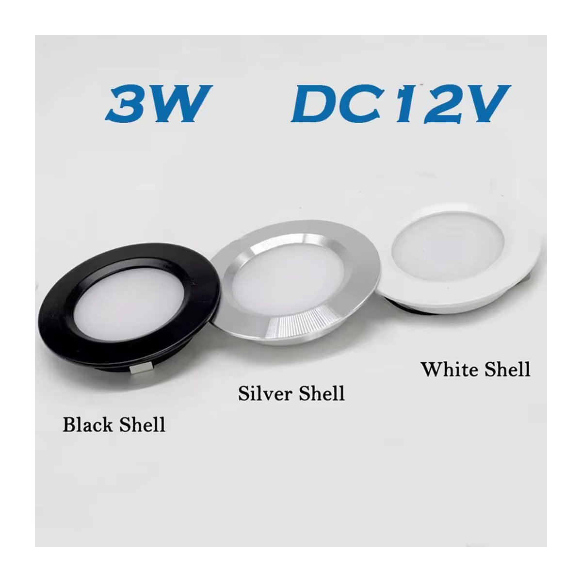 KPSUN LED Einbaustrahler 3W DC12V Runde Deckenleuchte Dimmbar aus Aluminium in Schwarz Weiß oder Silber - Bild 2