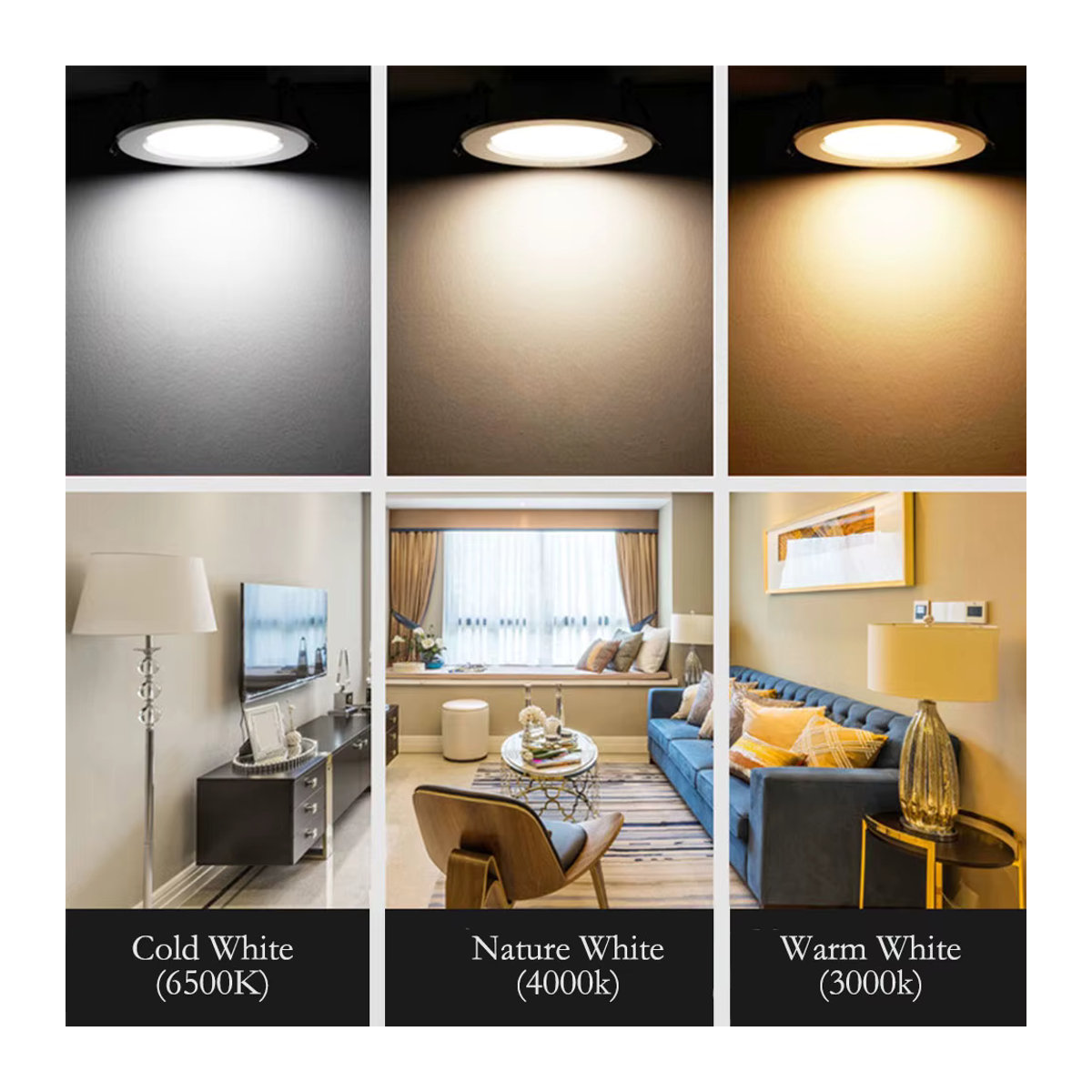 KPSUN LED Einbaustrahler 3W DC12V Runde Deckenleuchte Dimmbar aus Aluminium in Schwarz Weiß oder Silber - Bild 5