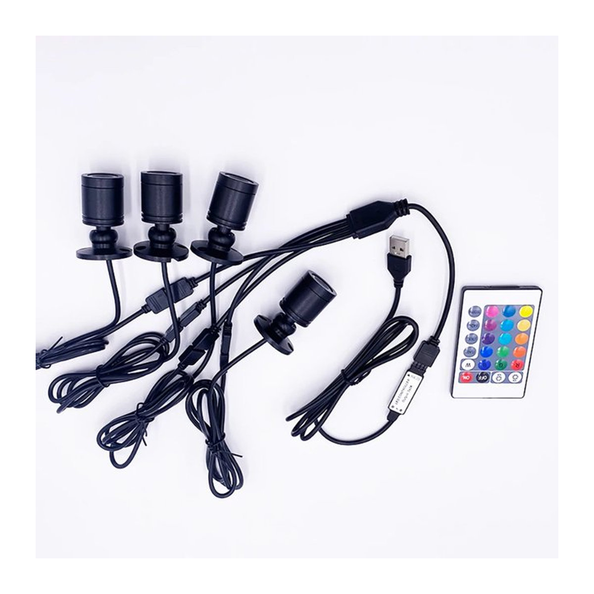 KPSUN LED USB Spot Licht Mini LED Lampe für Möbelbeleuchtung, Schwarz, 3W, mit Controller - Bild 1