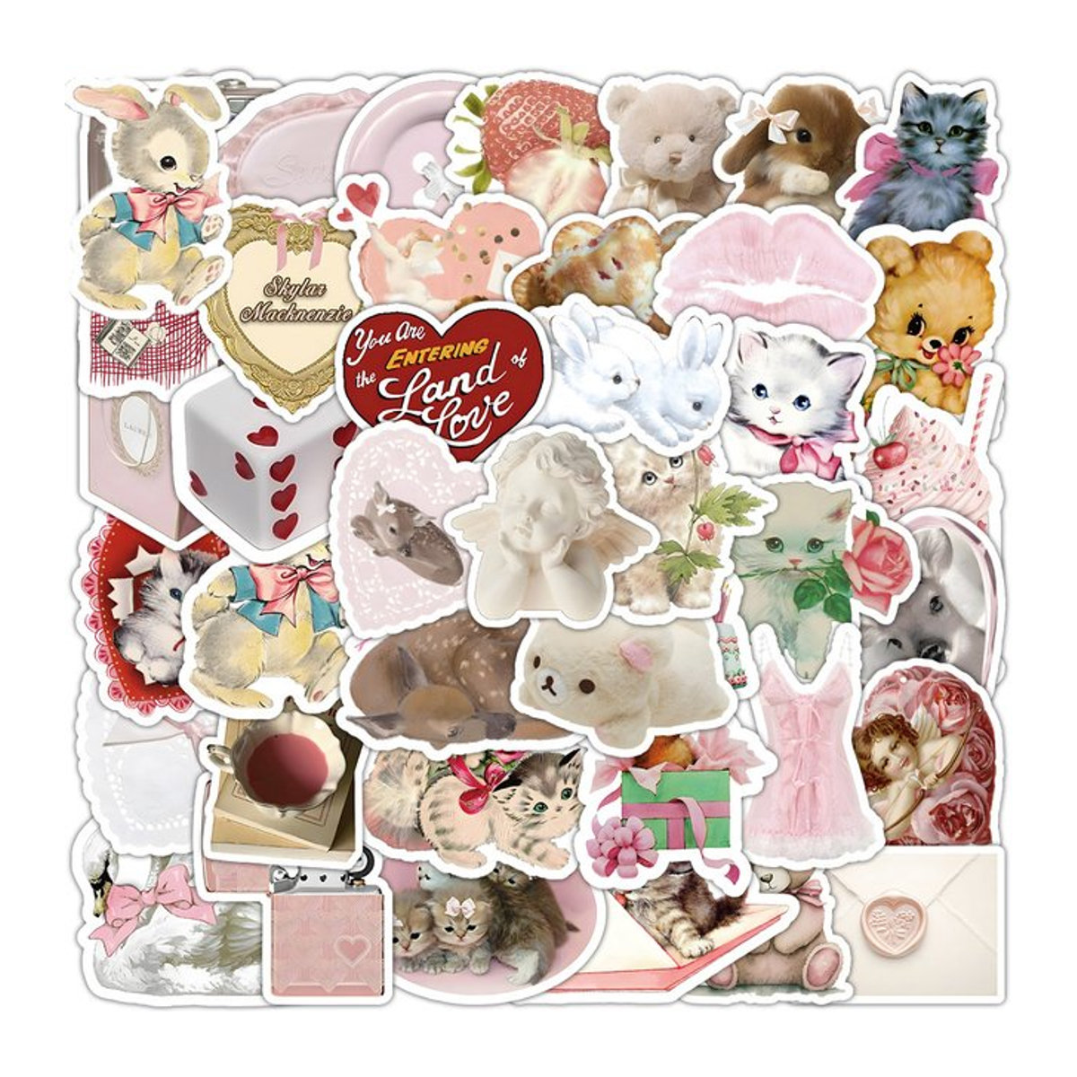 Kpustyle Rosa Kokette Cartoon Aufkleber im Aesthetic Design für Scrapbooking und DIY Dekoration - Bild 1