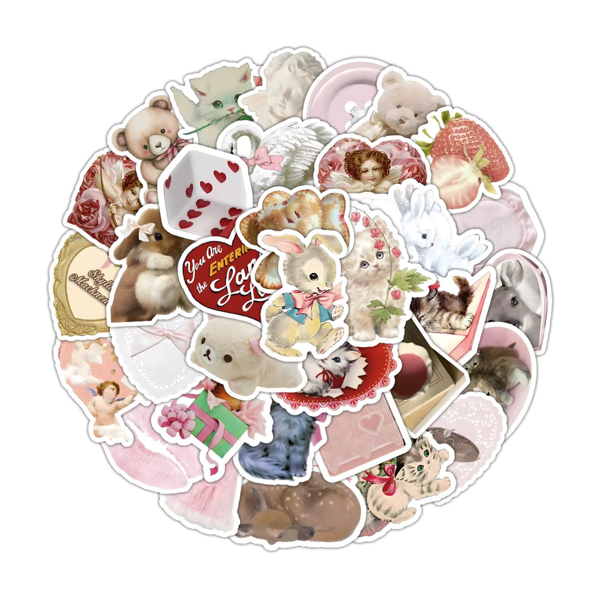 Kpustyle Rosa Kokette Cartoon Aufkleber im Aesthetic Design für Scrapbooking und DIY Dekoration - Bild 3