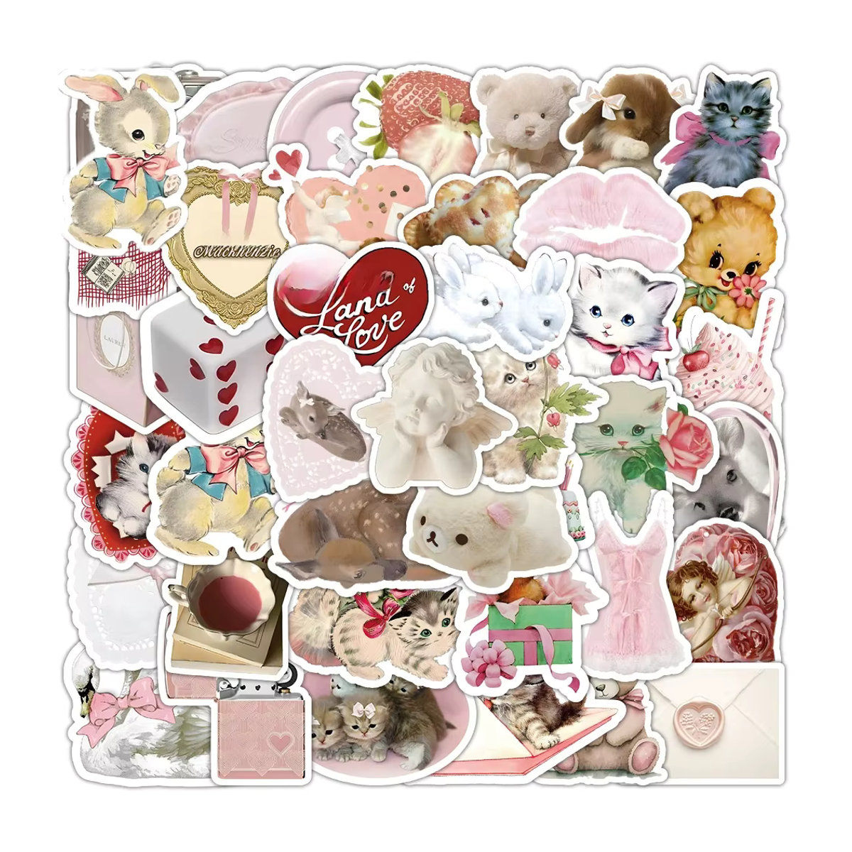 Kpustyle Rosa Kokette Cartoon Aufkleber im Aesthetic Design für Scrapbooking und DIY Dekoration - Bild 6