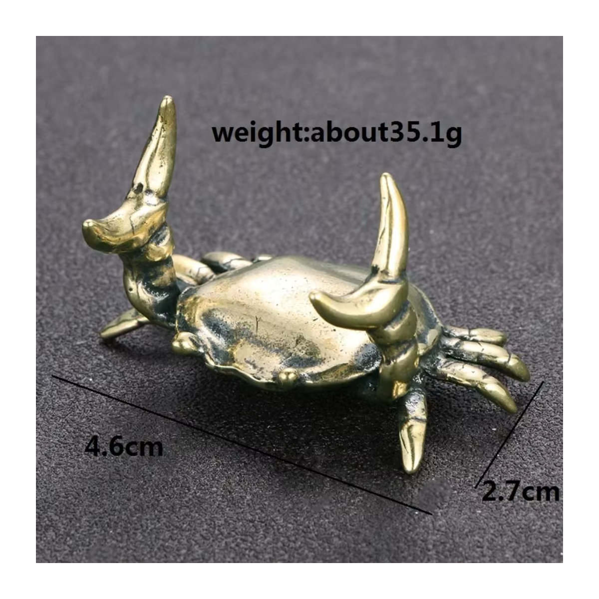 Krabbenfigur als Desktop-Ornament und Stifthalter aus Metall in Bronze-Optik - Bild 3