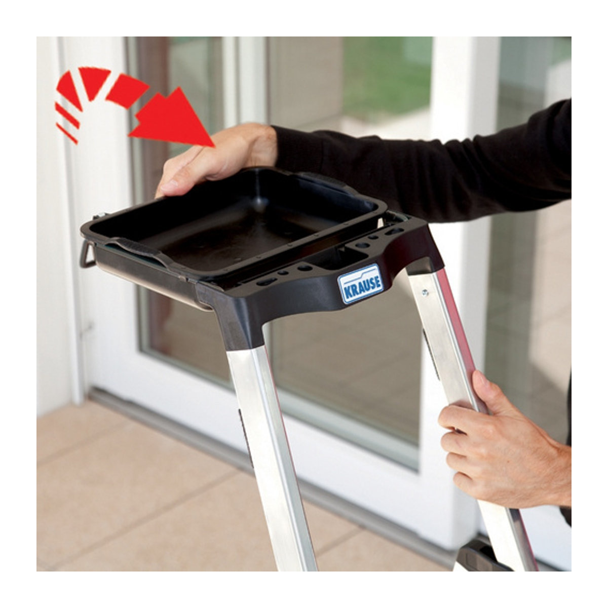 KRAUSE Stufen-Stehleiter MONTO Secury aus Aluminium in Silber mit 6 Sprossen - Bild 3