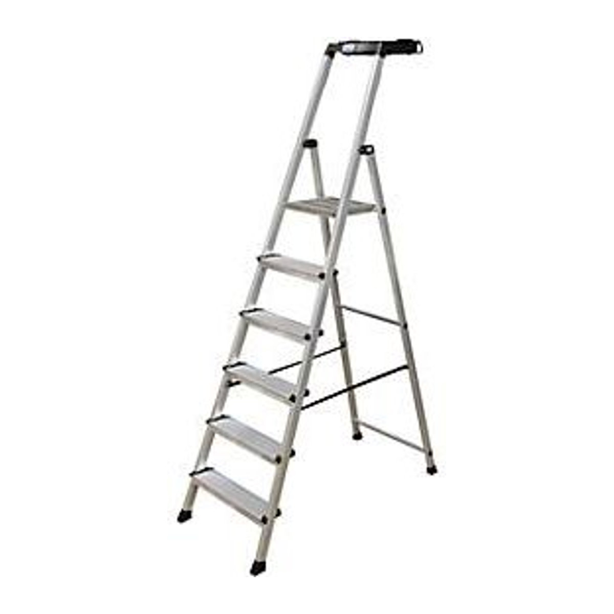 KRAUSE Stufen-Stehleiter MONTO Secury aus Aluminium in Silber mit 6 Sprossen - Bild 5