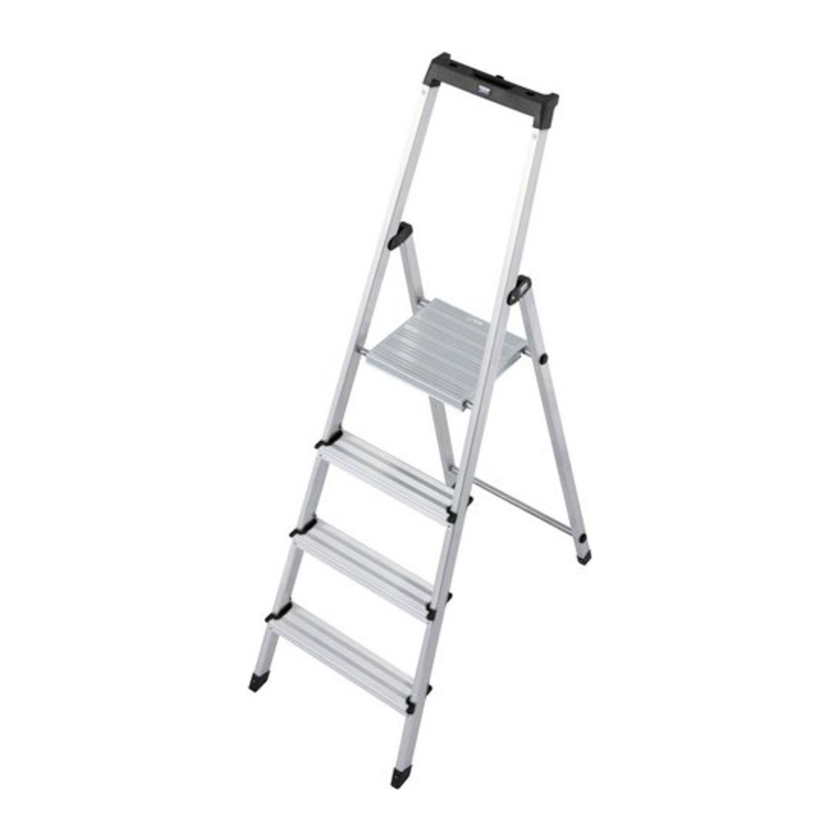 KRAUSE Stufen-Stehleiter MONTO Solidy aus Aluminium in Silber mit 4 Sprossen - Bild 1