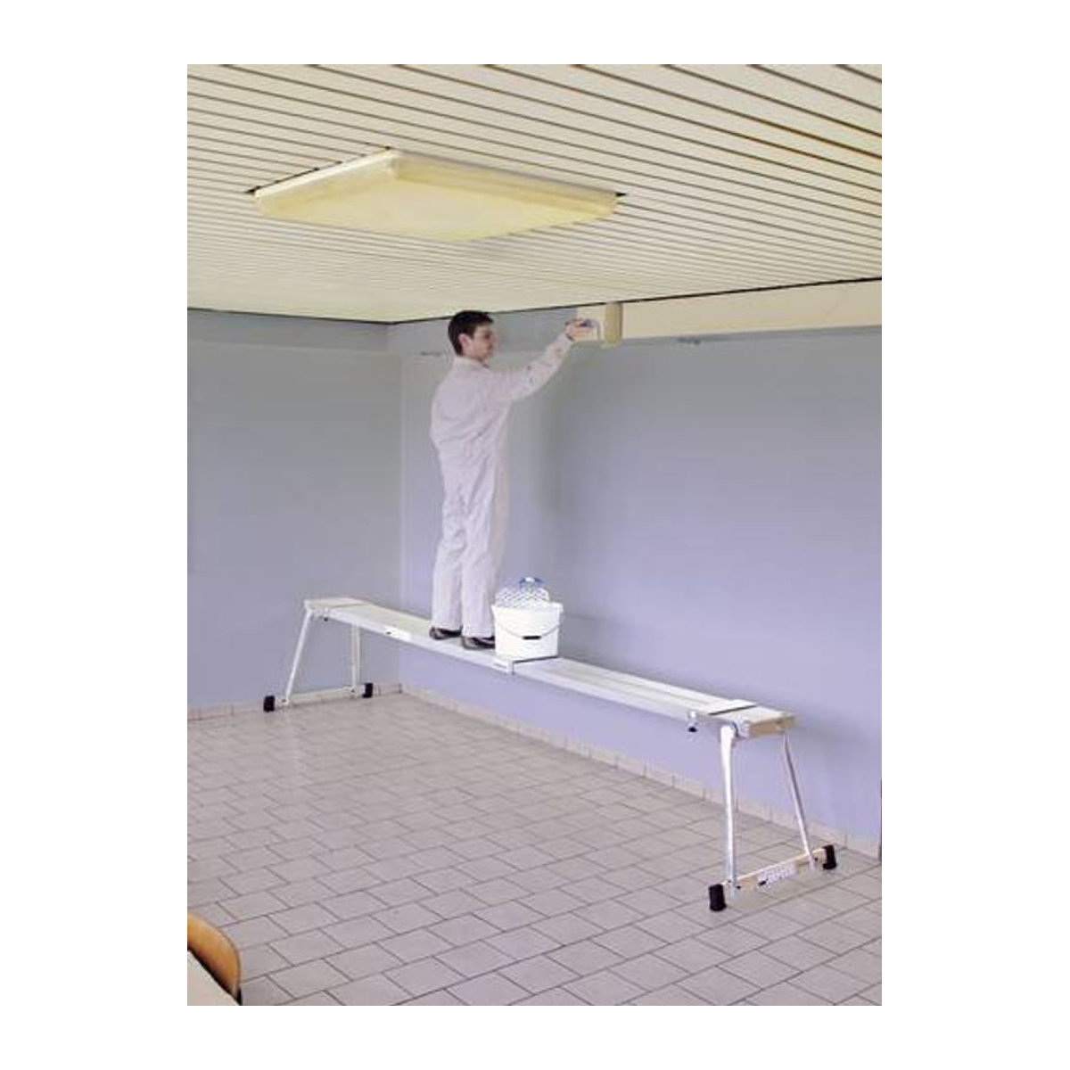 Krause TeleBoard 123763 Aluminium Arbeitsplattform Silber mit maximaler Arbeitshöhe 2,5 m und 3 m Länge - Bild 1