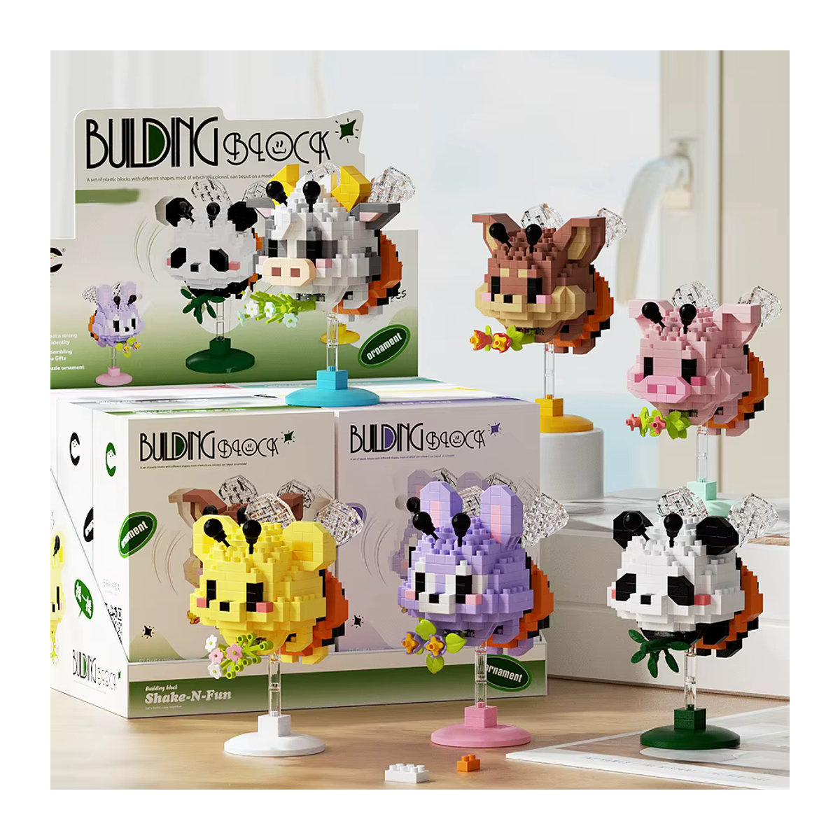 Kreative DIY-Tierbausteine als dekorative Mini-Tiere in verschiedenen Farben aus Kunststoff für dein Büro oder dein Zuhause - Bild 2
