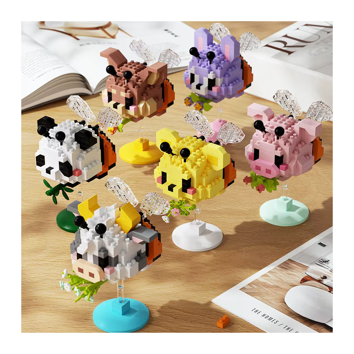 Kreative DIY-Tierbausteine als dekorative Mini-Tiere in verschiedenen Farben aus Kunststoff für dein Büro oder dein Zuhause - Bild 3