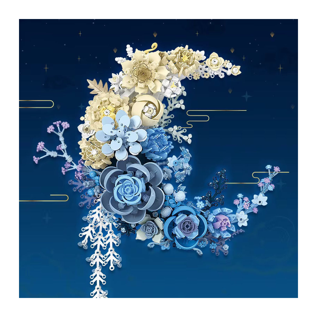 Kreative Experte DIY Mond Blumen Bausteine Wanddekoration Mehrfarbig - Bild 2