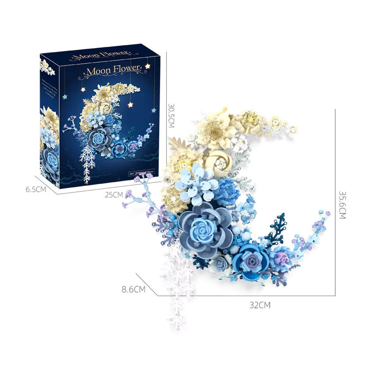 Kreative Experte DIY Mond Blumen Bausteine Wanddekoration Mehrfarbig - Bild 6