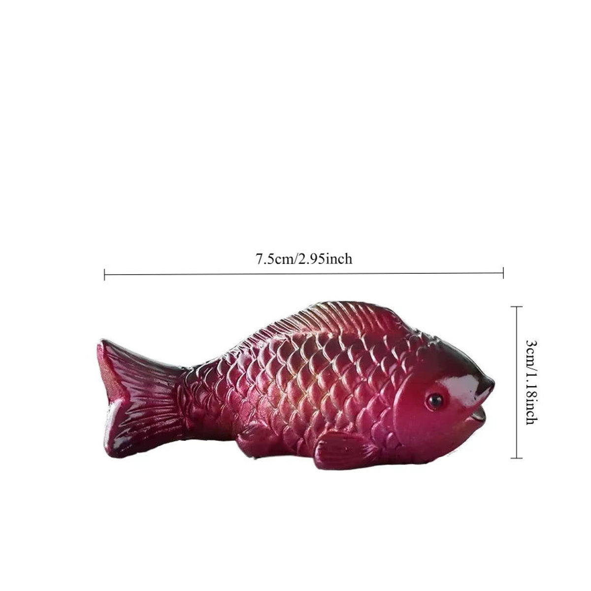 Kreative Farbwechsel Tee-Tischdekoration aus Kunstharz in Rot mit zwei Fischen im Zen-Stil - Bild 5