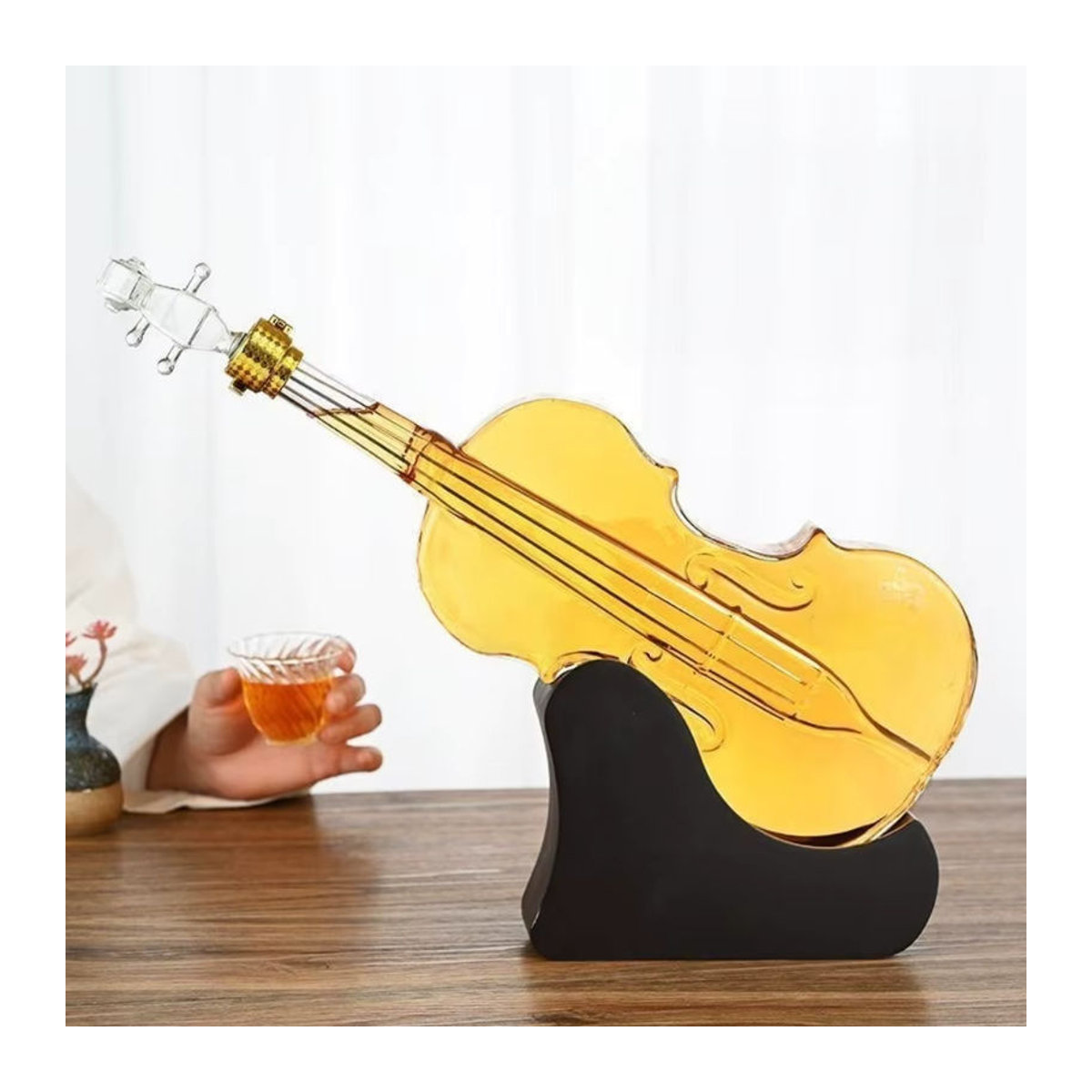 Kreative Glasflasche in Violine-Form für Whisky und Wein, transparente Dekoration für Bar und Wohnbereich - Bild 3