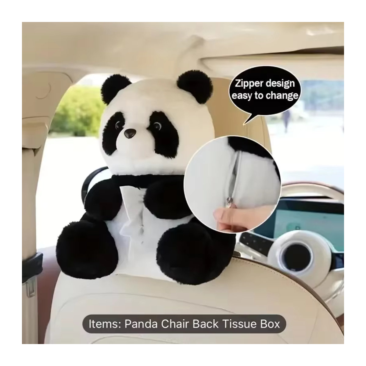 Kreative hängende Aufbewahrungsbox aus Papier mit Puppen-Design in Weiß und Animal-Print zur Innenraumdekoration - Bild 4