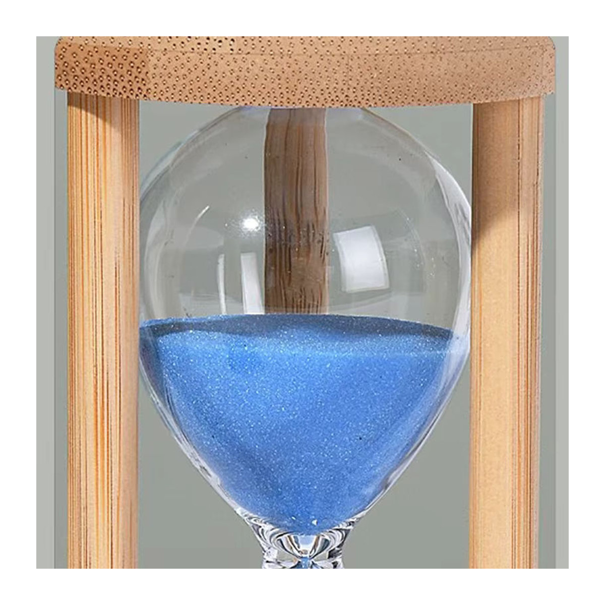 Kreative Holz Sanduhr als minimalistische Desktop-Dekoration mit 5 Minuten Timer in Blau oder Mehrfarbig - Bild 2