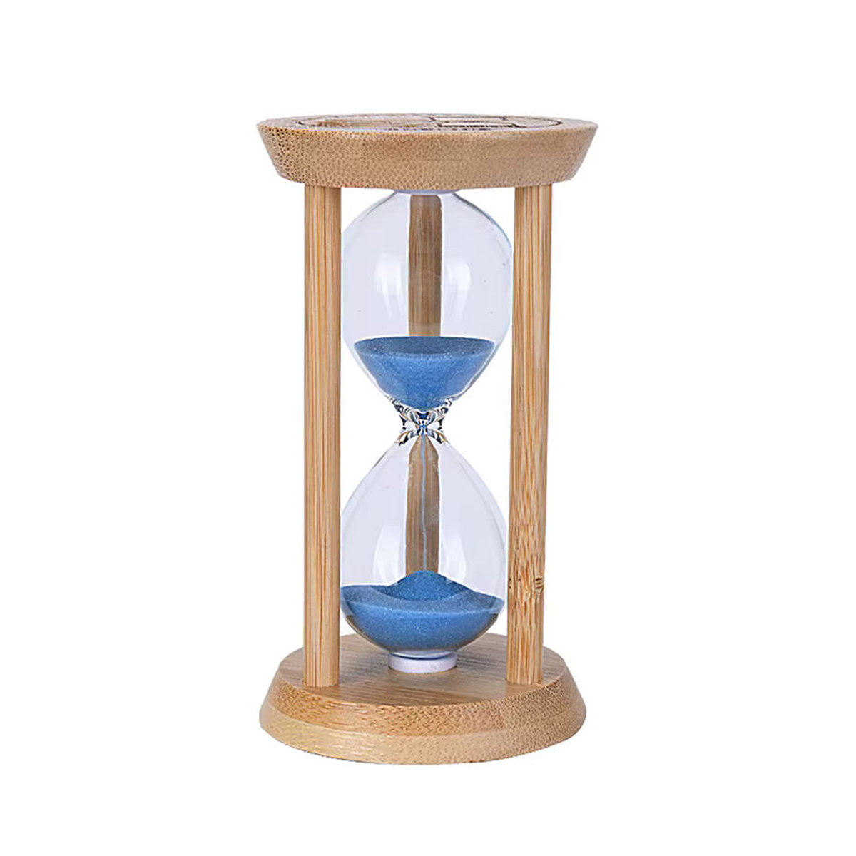 Kreative Holz Sanduhr als minimalistische Desktop-Dekoration mit 5 Minuten Timer in Blau oder Mehrfarbig - Bild 3