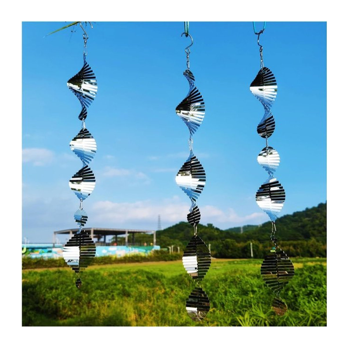 Kreative Home Metall Windspiel Vogel Reflektor Silber für die Garten Dekoration - Bild 1