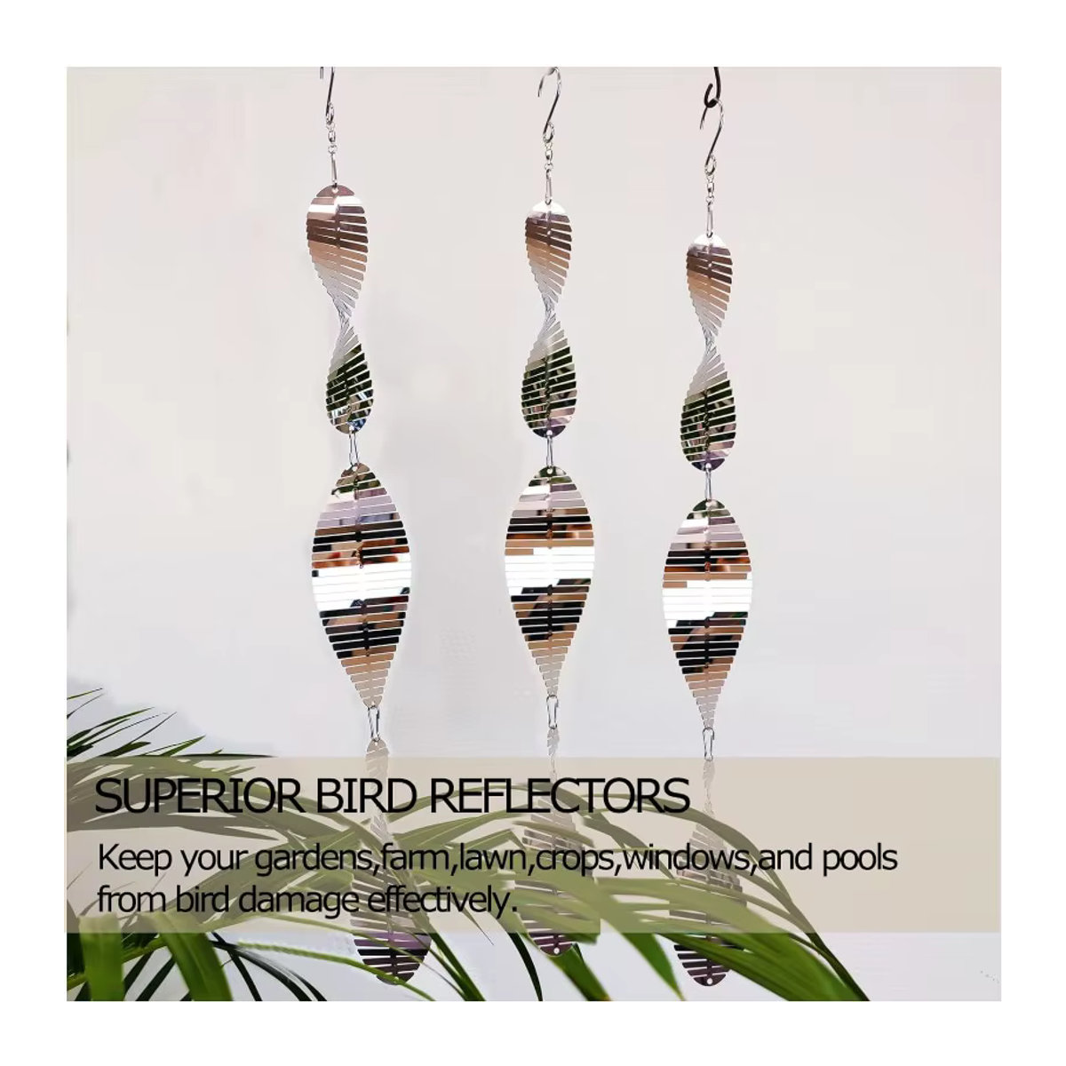 Kreative Home Metall Windspiel Vogel Reflektor Silber für die Garten Dekoration - Bild 2