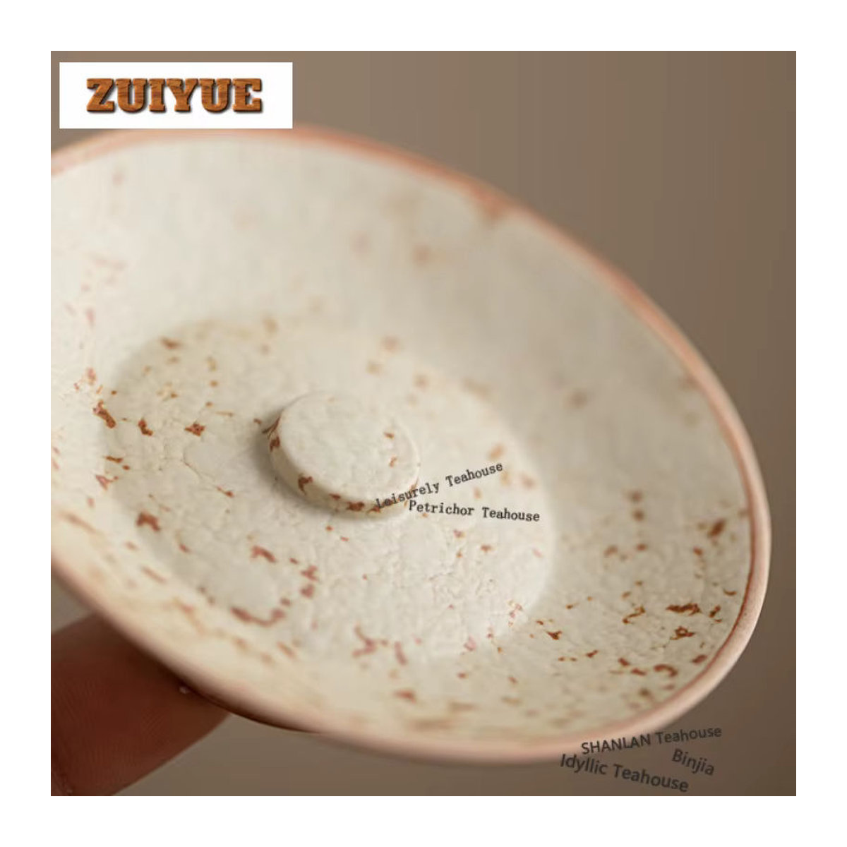 Kreative Keramik Gaiwan Tee-Schüssel mit Deckel Drei Talente Schweben in Beige, 200 ml - Bild 3