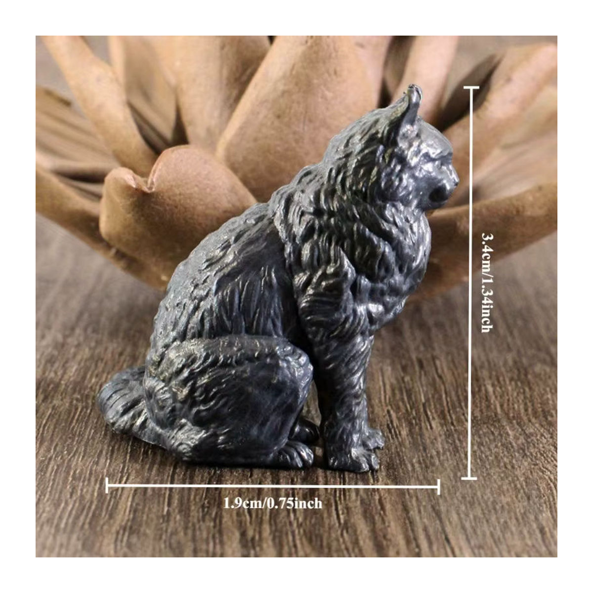 Kreative Maine Coon Katzen Figur aus Messing in Schwarz als dekorative Tischdekoration - Bild 3
