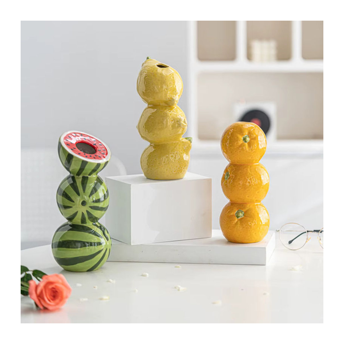 Kreative Obstvase aus Kunstharz in Gold und Mehrfarbig für deine Tischdekoration - Bild 2