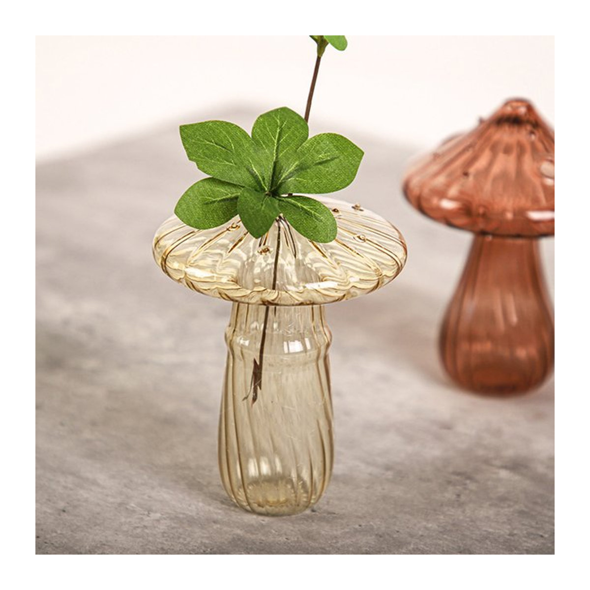 Kreative Pilz-Vase aus Glas für Hydrokultur und Schnittblumen, transparente Desktop-Dekoration im modernen Design - Bild 1