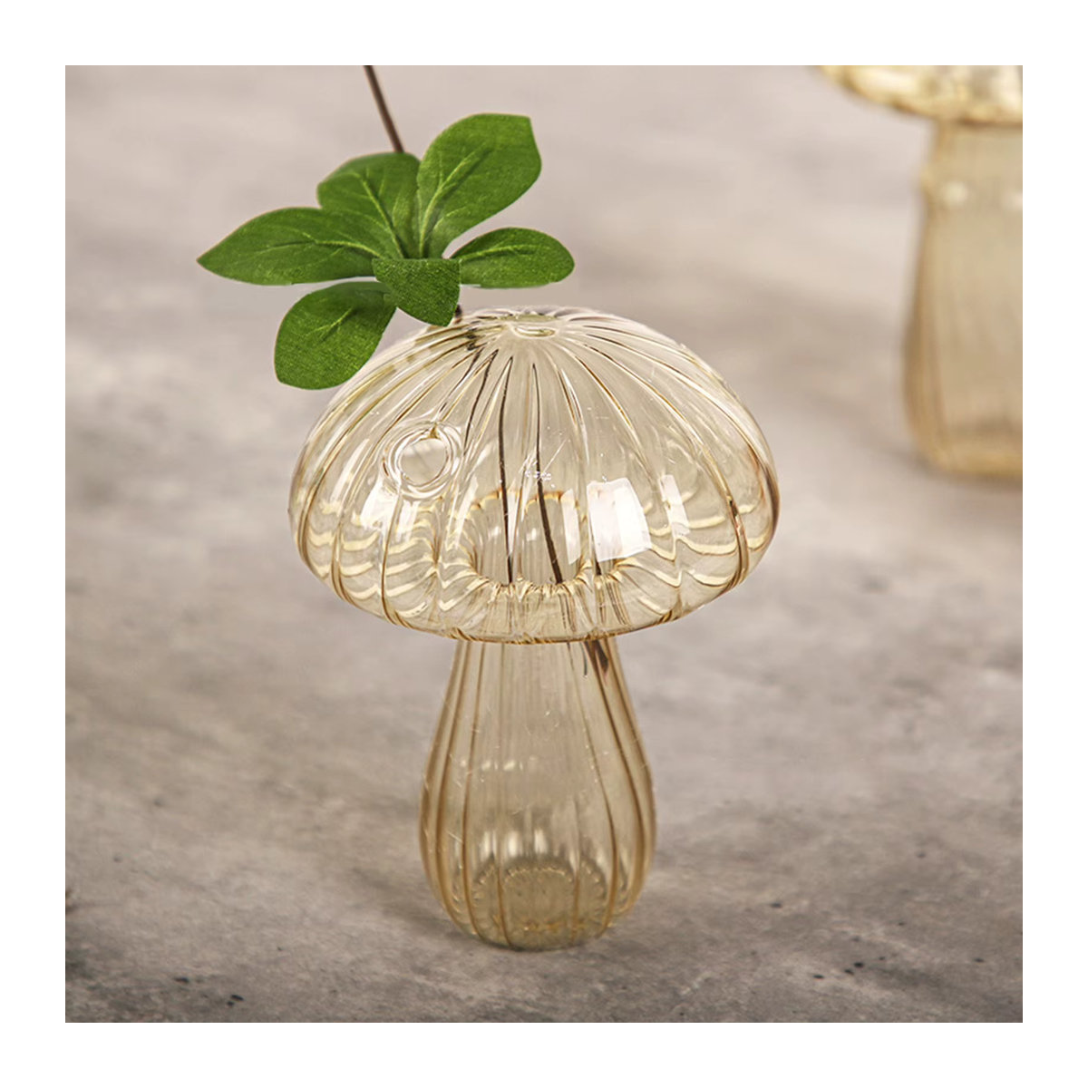 Kreative Pilz-Vase aus Glas für Hydrokultur und Schnittblumen, transparente Desktop-Dekoration im modernen Design - Bild 2