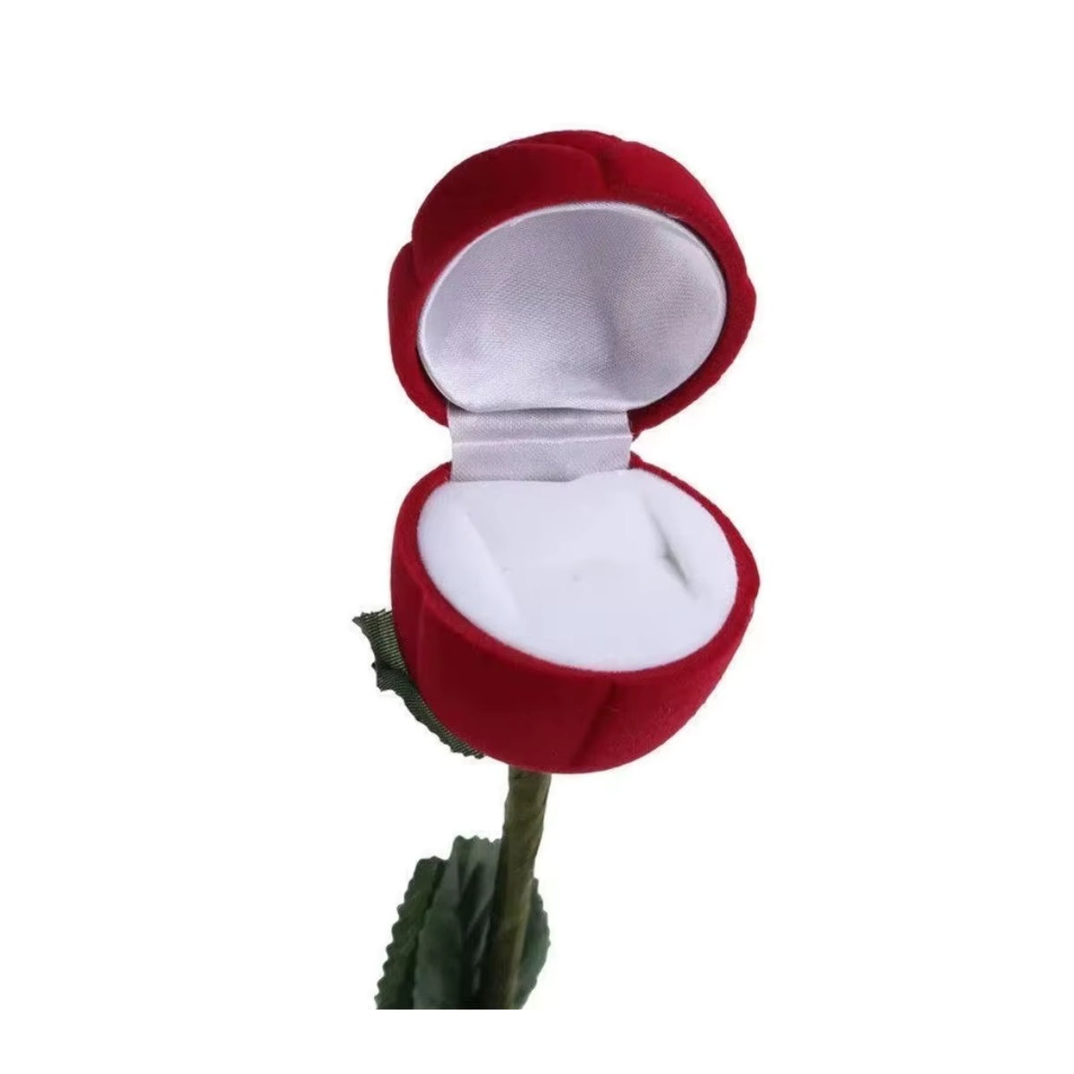 Kreative Ringbox mit floralem Rosenzweig-Design in Rot für Schmuck und Ohrringe - Bild 4