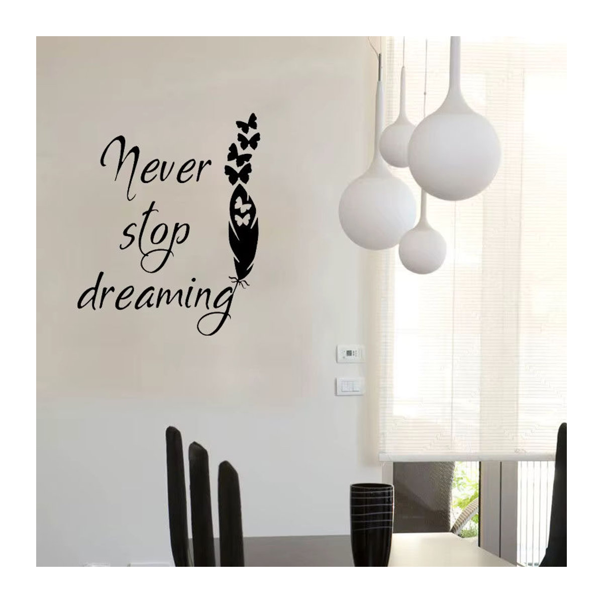 Kreative selbstklebende Vinyl Tapete in Schwarz für Kinderzimmer und Wohnzimmer als minimalistischer Wandaufkleber - Bild 1