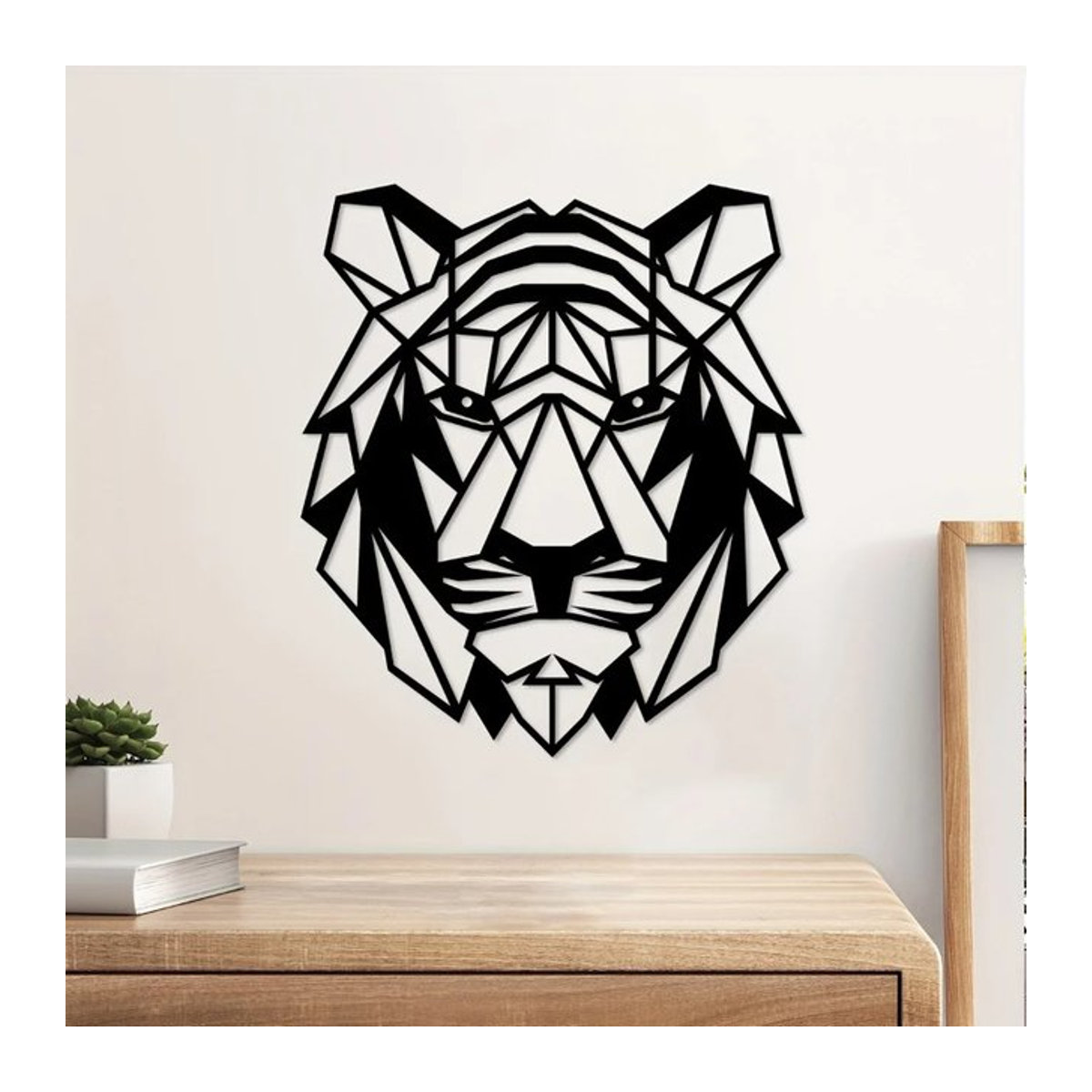 Kreative Tiger Wanddekoration aus Metall in Schwarz von CIFBUY für Innen und Außen - Bild 1