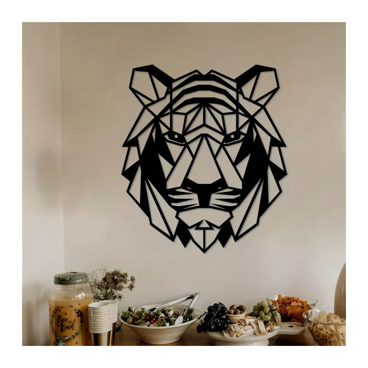 Kreative Tiger Wanddekoration aus Metall in Schwarz von CIFBUY für Innen und Außen - Bild 3