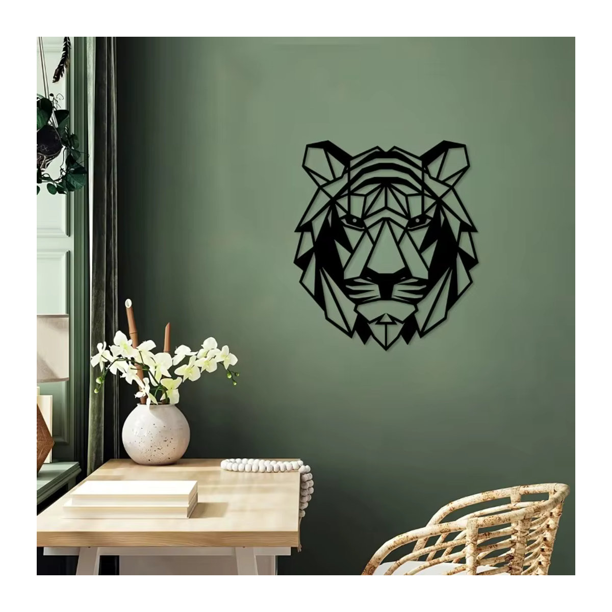 Kreative Tiger Wanddekoration aus Metall in Schwarz von CIFBUY für Innen und Außen - Bild 5