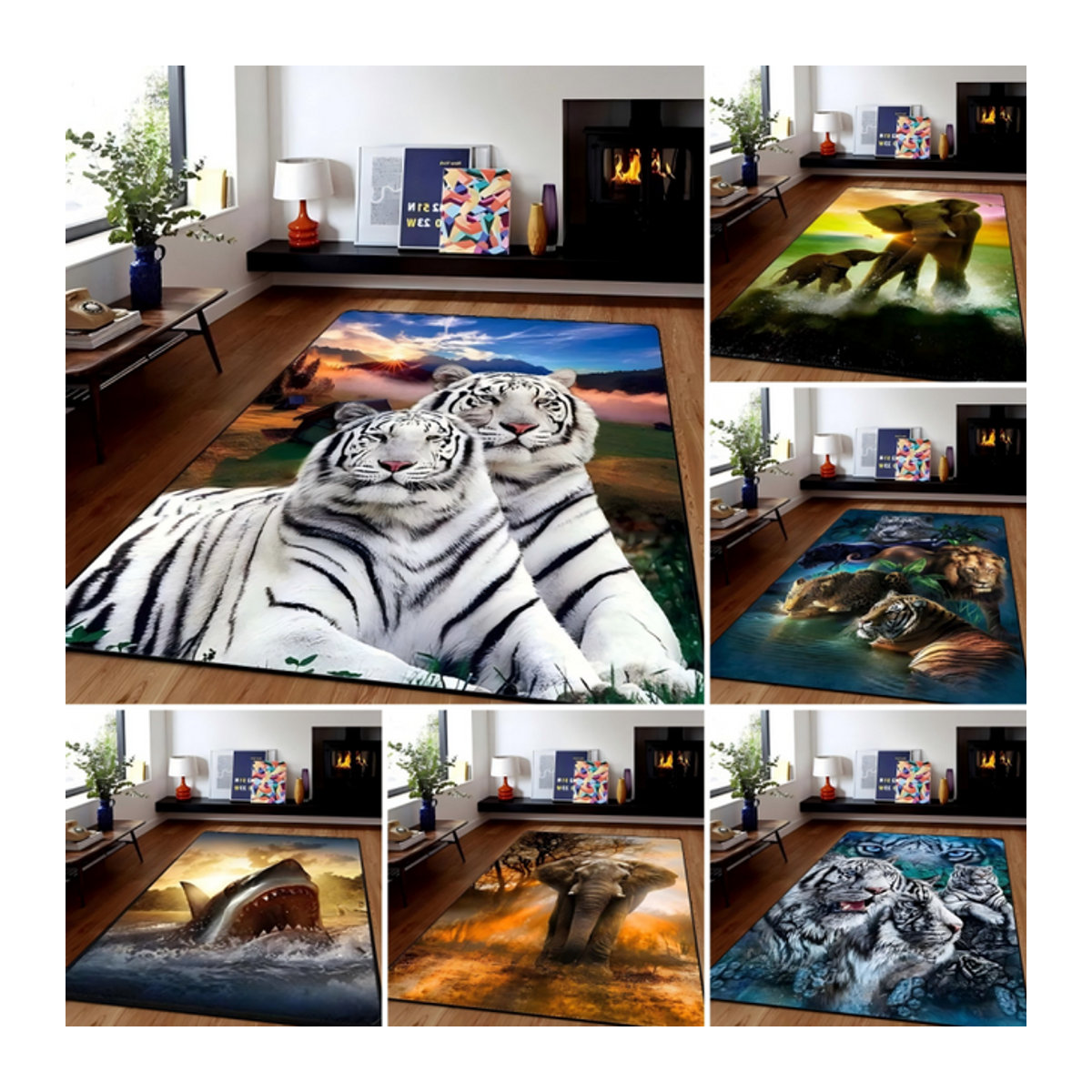 Kreativer 3D Tier Teppich für Kinder in Mehrfarbig als Bodenmatte für Wohnzimmer, Schlafzimmer oder Kinderzimmer - Bild 1