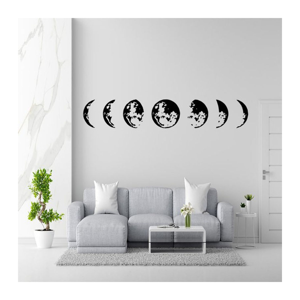 Kreativer Mond Wandaufkleber aus Kunststoff in Schwarz für die minimalistische Dekoration deines Kinderzimmers - Bild 1