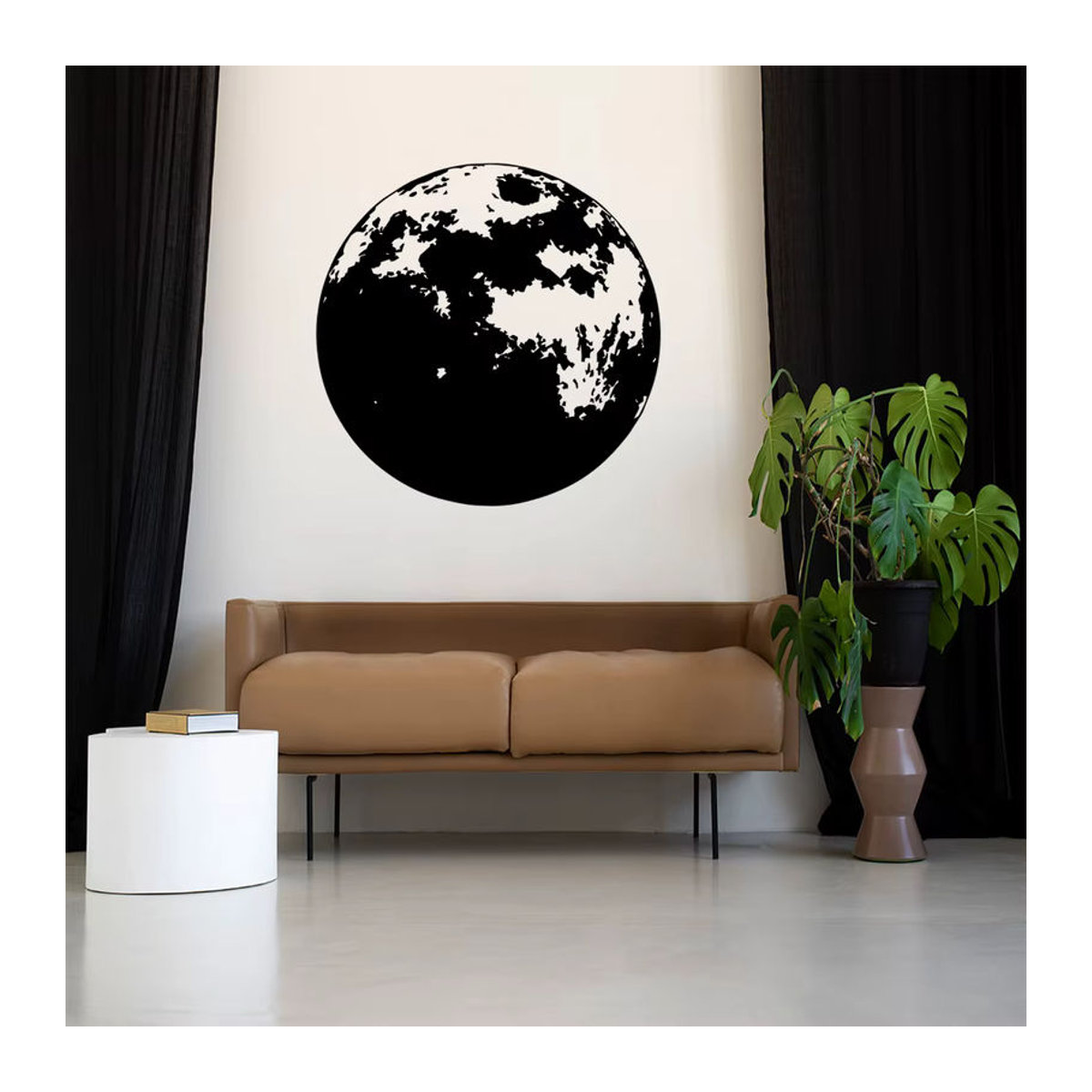 Kreativer Mond Wandaufkleber aus Kunststoff in Schwarz für die minimalistische Dekoration deines Kinderzimmers - Bild 3