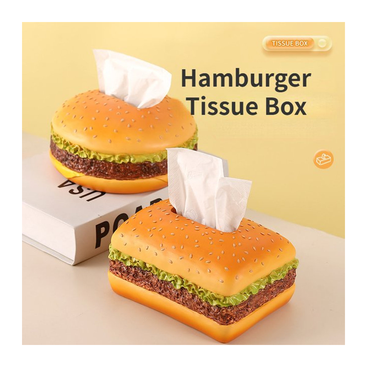 Kreativer Serviettenhalter in Hamburger-Design von VIE LENTE aus Kunstharz, mehrfarbig - Bild 1