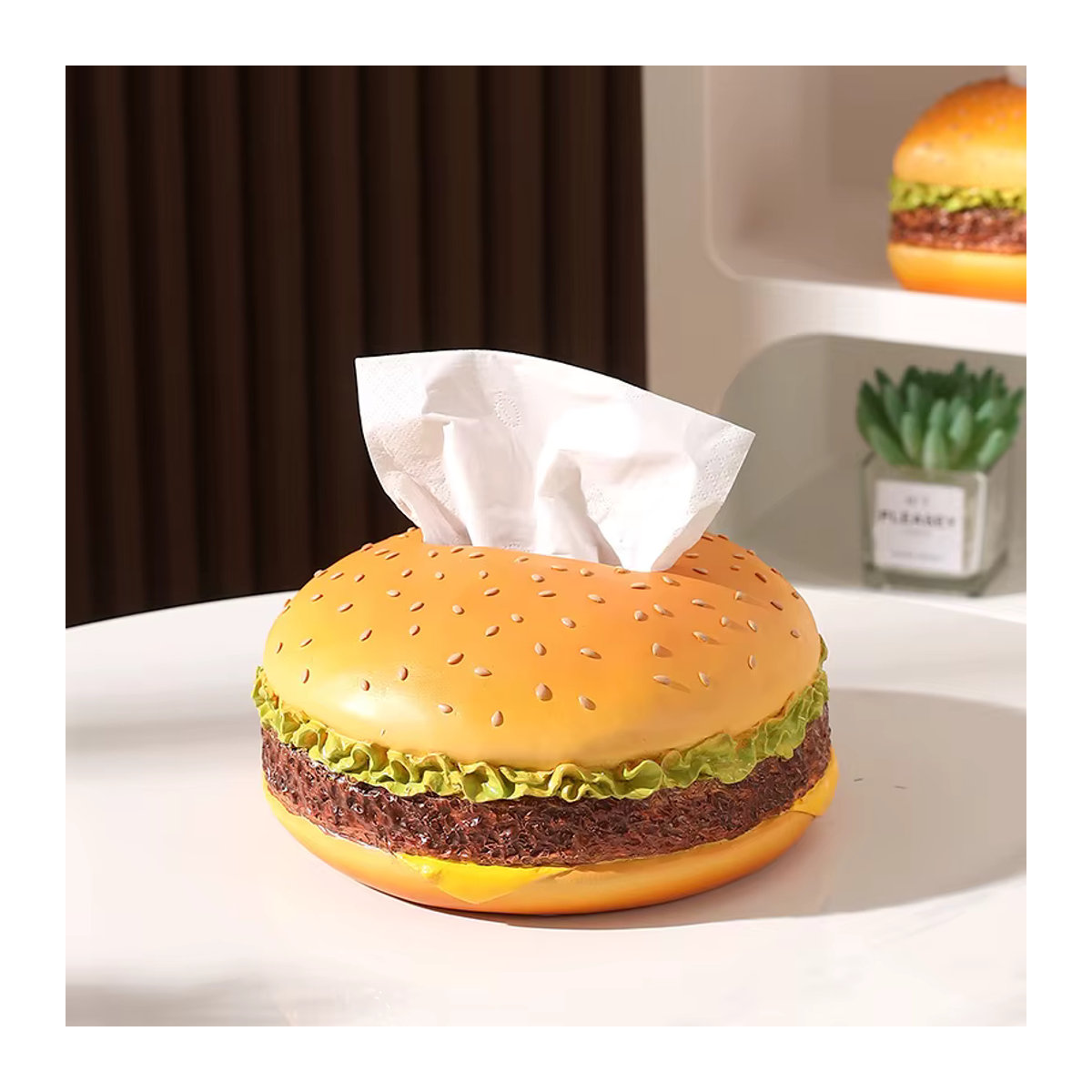 Kreativer Serviettenhalter in Hamburger-Design von VIE LENTE aus Kunstharz, mehrfarbig - Bild 3