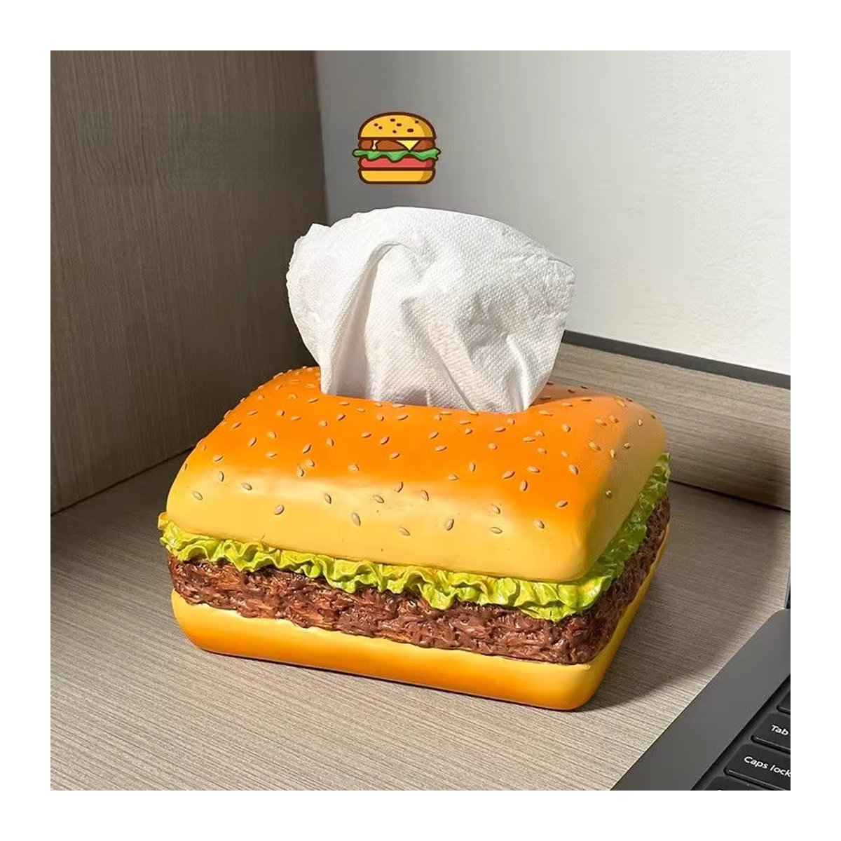 Kreativer Serviettenhalter in Hamburger-Design von VIE LENTE aus Kunstharz, mehrfarbig - Bild 4