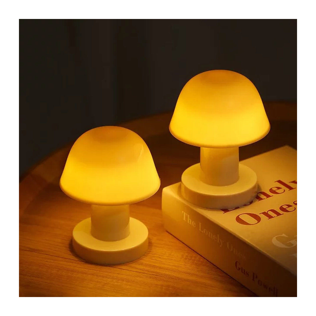 Kreatives Pilz LED Nachtlicht in Weiß, batteriebetriebene tragbare Desktop Sonnenuntergang Lampe aus Kunststoff für Schlafzimmer und Wohnkultur - Bild 1