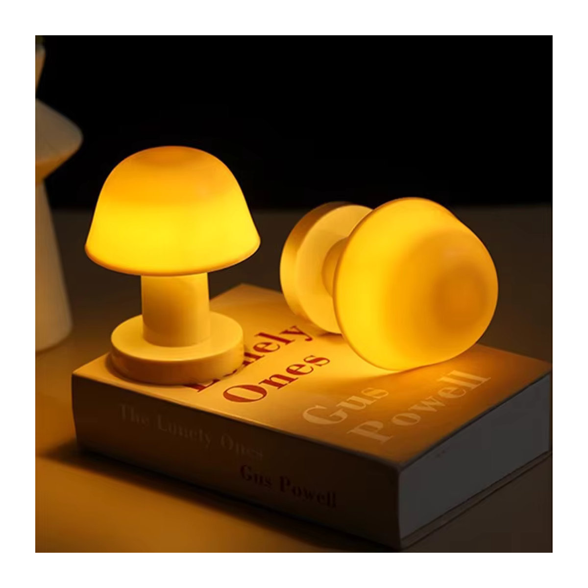 Kreatives Pilz LED Nachtlicht in Weiß, batteriebetriebene tragbare Desktop Sonnenuntergang Lampe aus Kunststoff für Schlafzimmer und Wohnkultur - Bild 2